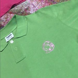 Billionaire boys club green and pink polo size L